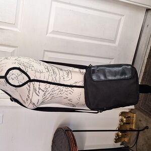 Tumi T-Tech Essential Black Leather/Fabric Crossbody Purse